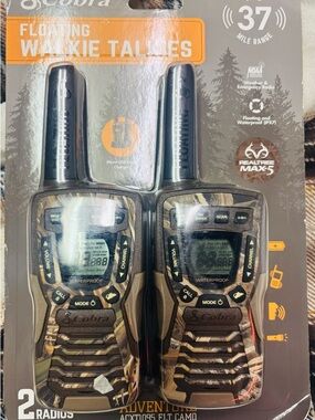 Cobra Adventure Floating Walkie Talkies - Realtree Max-5 Camo (2-Pack)